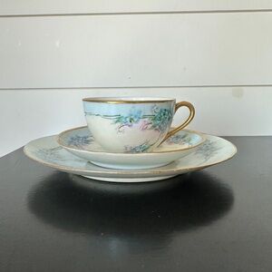 Noritake Hand Painted made in Japan tea cup, saucer and plate.